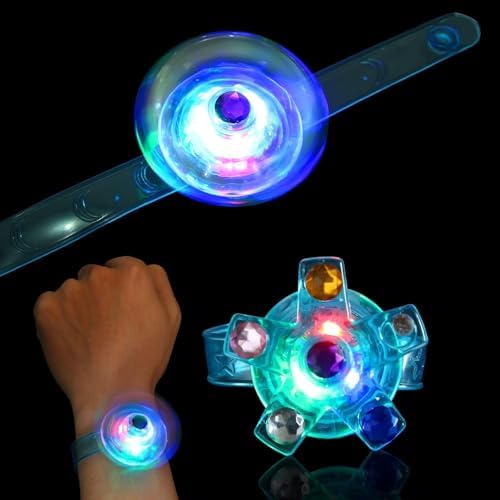 32 Pack LED Light Up Fidget Spinner Bracelets for Kids