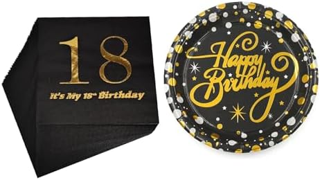 18th Birthday Decor Napkins and Plates Set