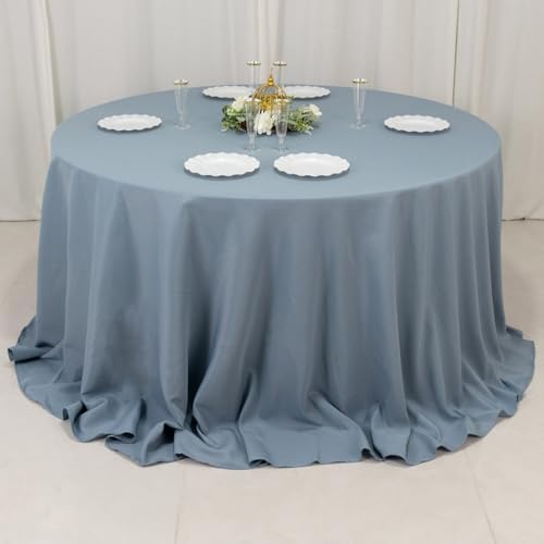 Balsa Circle 132 Inch Dusty Blue Round Tablecloth