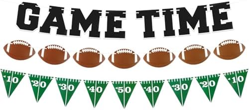 Game Time Football Banner for Party Decorations