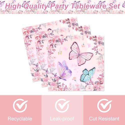 170 Pack Butterfly Party Decorations for 24 Guests