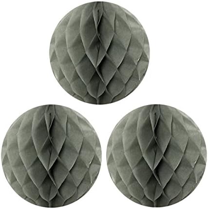 Allydrew 12 Inch Tissue Honeycomb Ball 3 Pack Gray
