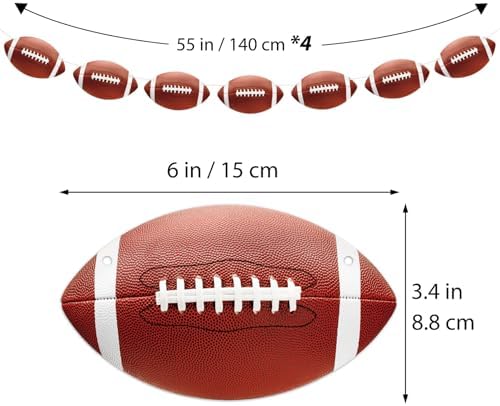 4pcs Football Themed Birthday Party Decorations Pre Strung Banners