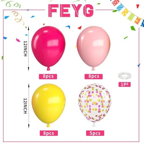 Pink and Yellow 12 Inch Balloons Decor Kit