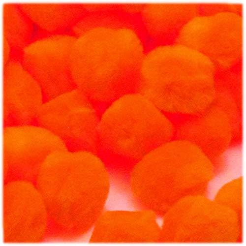 The Crafts Outlet 100 Piece Multi Purpose Pom Poms Neon Orange