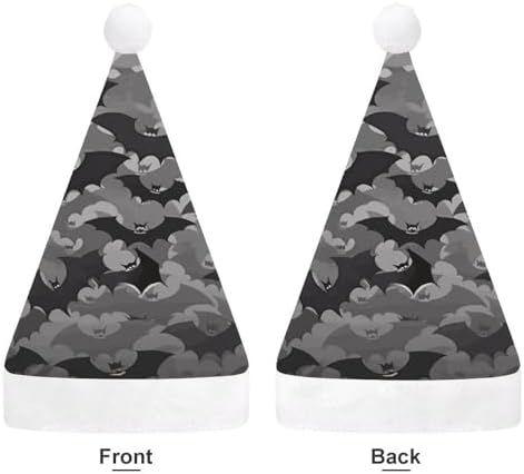 Santa Hat Halloween Bats Grey Christmas Headwear
