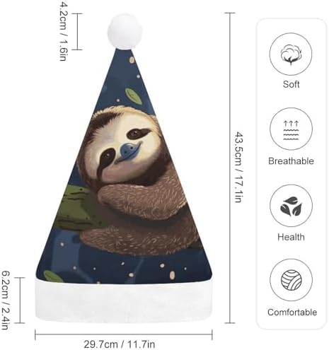 Santa Hat Sloth Lazy Christmas Party Headwear