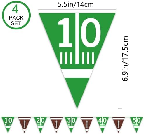 Oigco Football Party Decor Bunting Triangle Flags