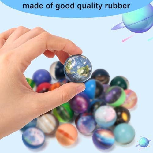 Pllieay 30PCS Galaxy Bouncy Balls Space Party Favors for Kids