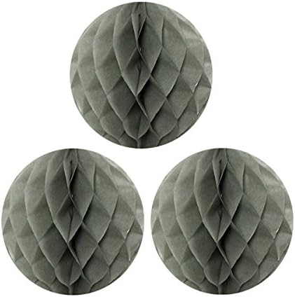 Wrapables 10 Inch Tissue Honeycomb Balls Set of 3 Gray