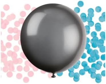 Black Giant Gender Reveal Balloon with Confetti 24 Inch 1 Count