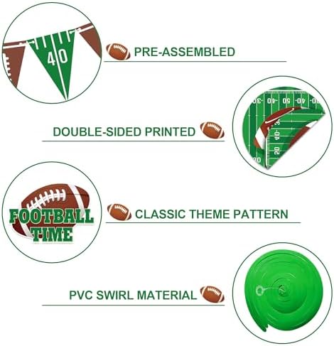Football Party Decor Set 2 Banners 9 Swirls