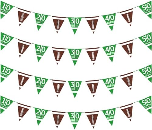 Oigco Football Party Decor Bunting Triangle Flags
