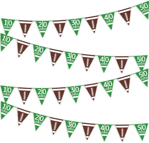 Oigco Football Party Decor Bunting Triangle Flags