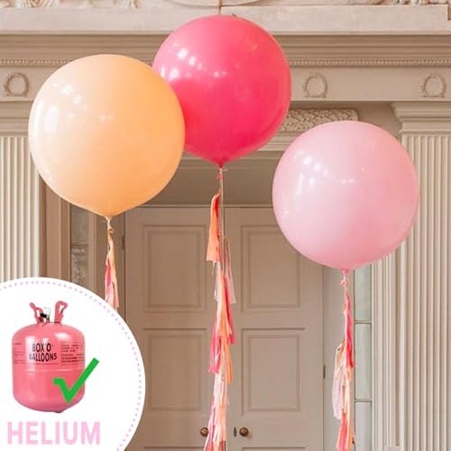 PartyWoo Light Pink Balloons 4pcs 36 Inch Decorations