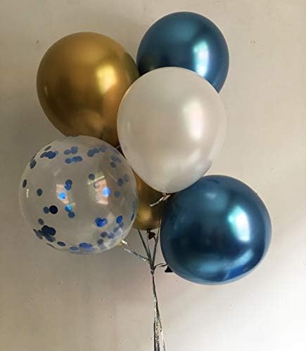 Chrome Metallic Blue Gold Balloons 50PCS Party Decor