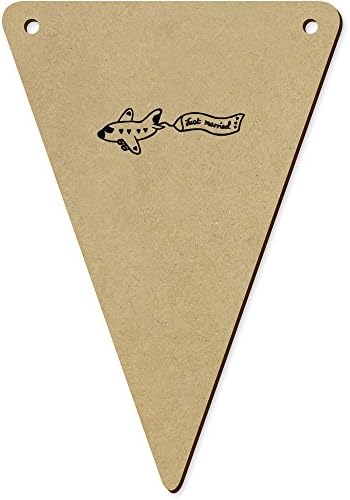 Azeeda 5 x 140mm Just Married Plane Wooden Bunting Flags