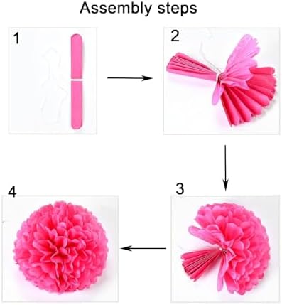 Aimto 12pcs Blue Light Blue Green Paper Pom Poms Decorations