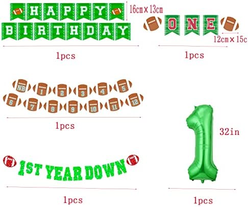 Football 1st Birthday Decorations Banner Set