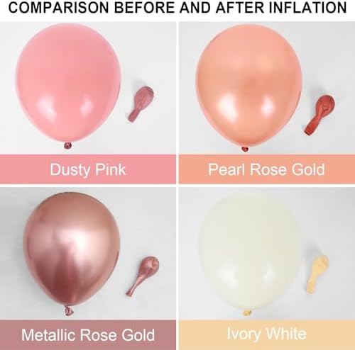 Dusty Pink Boho Balloons Set for Party Decor