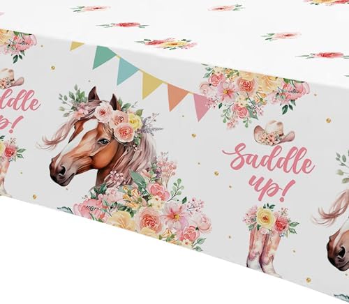 Owelleny Cowgirl Party Decorations Tablecloth 3Pcs Set