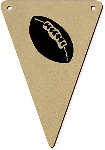 Azeeda 5 Piece 140mm Rugby Ball Wooden Bunting Flags