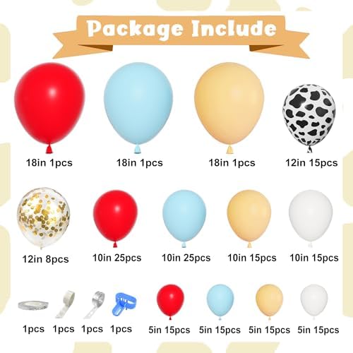 170Pcs Farm Animal Balloon Garland Arch Kit