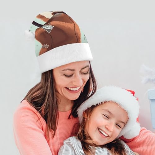 Funny Cute Animal Sloth Christmas Santa Hat Holiday Party Headwear