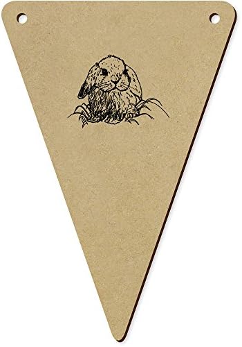 Azeeda 5 x 140mm Cute Bunny Rabbit Wooden Bunting Flags