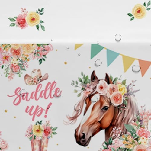 Owelleny Cowgirl Party Decorations Tablecloth 3Pcs Set