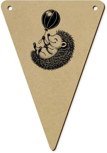 5 Piece 140mm Hedgehog Balloon Wooden Bunting Flags
