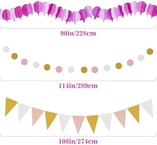 Huryfox 33pcs Pink Party Decorations Set