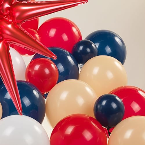 Baseball Balloon Garland Kit 126Pcs with Foil Star Balloons