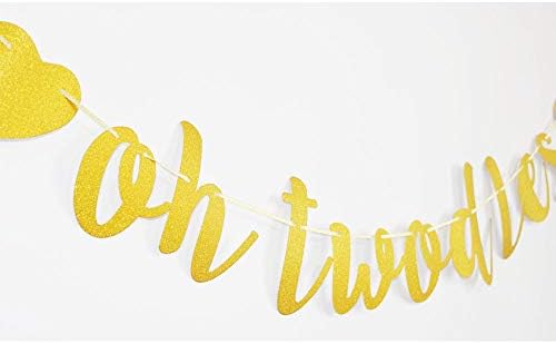 Oh Twodles Gold Hearts Banner for 2nd Birthday
