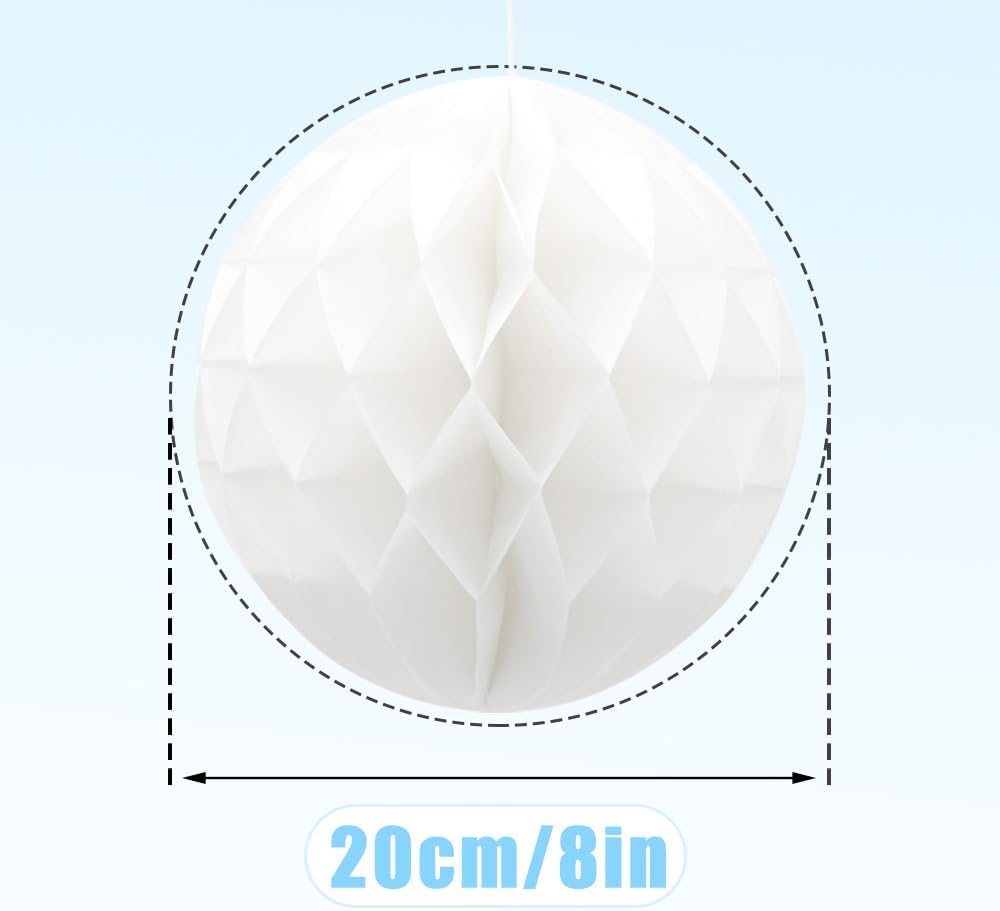 Hocansen 8 Pcs Paper Honeycomb Balls for Parties