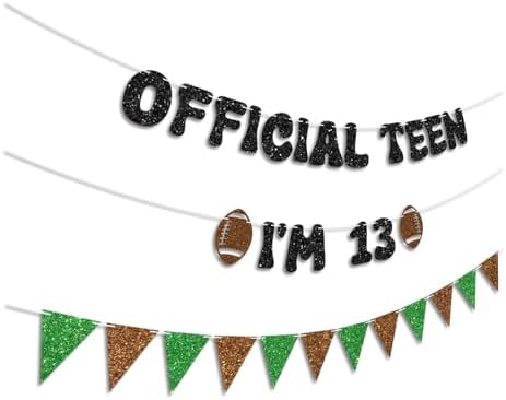 Vofrise Football 13th Birthday Banner for Boys