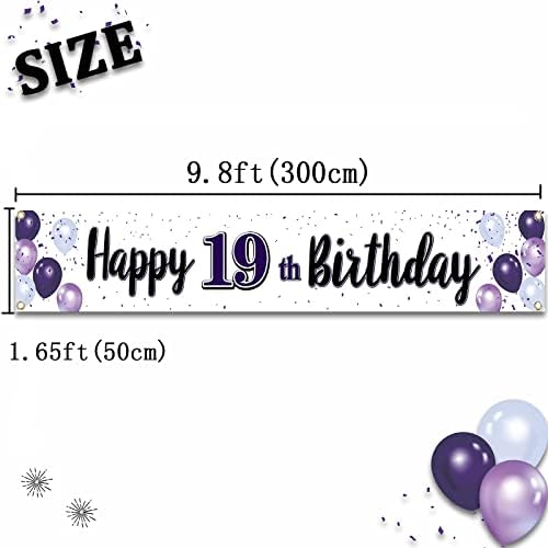 19th Birthday Balloon Banner Decoration
