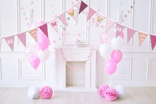 Minnie Themed Birthday Banner for Girls Pink and Gold
