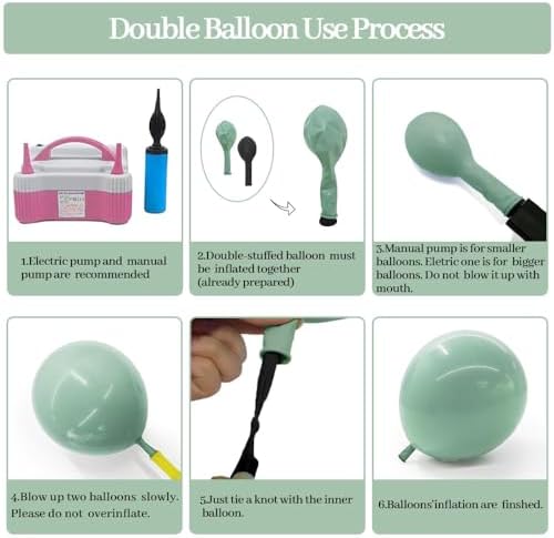 Dusty Green White Balloon Garland Party Decor Kit