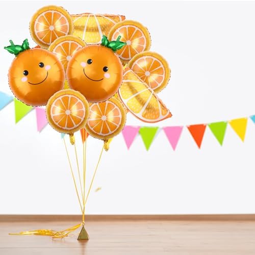 Gejoy 10 Pack Orange Foil Balloons Birthday Decor