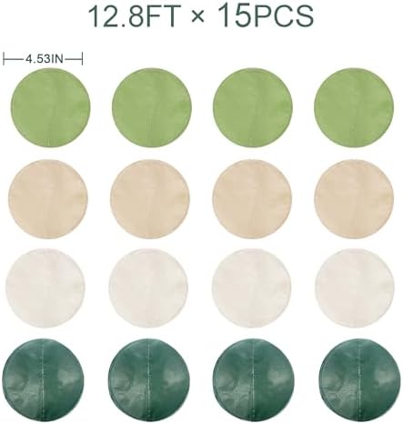 Pinkblume 205 Ft Sage Green Circle Dot Garland Backdrop