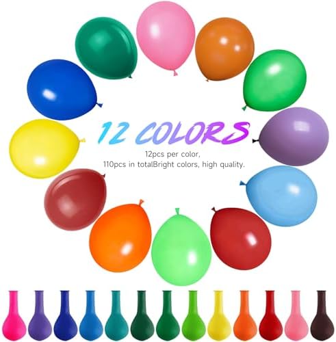 110PCS Rainbow Balloons 12 Inch Party Decorations