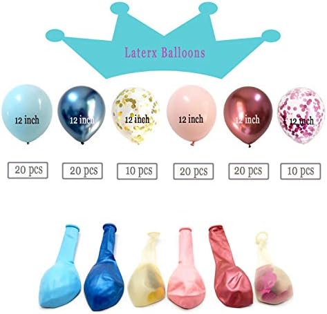 TSOTU Metallic Chrome Balloons Pink Blue 100packs