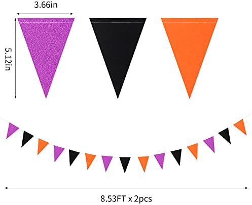 Black Orange Purple Halloween Party Decor Banners 2 Pack