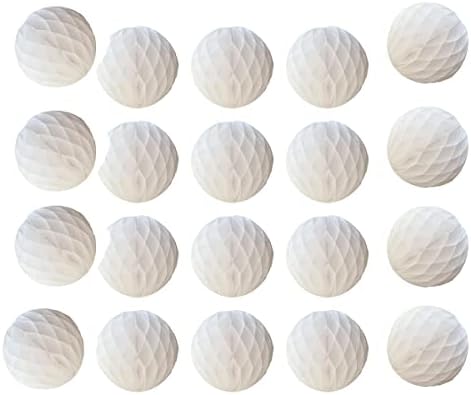 20pcs White Honeycomb Flower Balls for Decorations