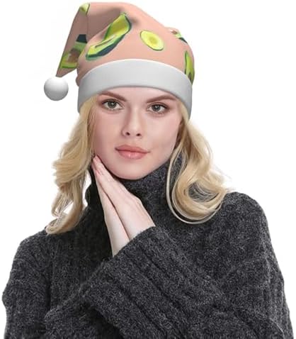 QINZHENG Personalized Santa Hat with Avocado Print