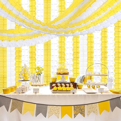 White Yellow Party Streamers Garland 157 Ft Four Leaf Clover Hanging Banner