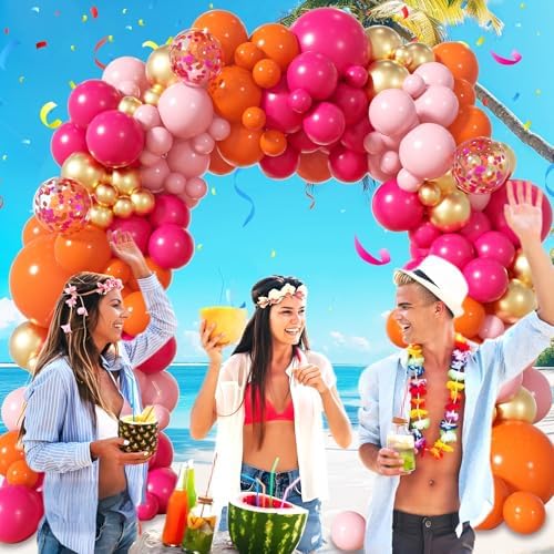 Pink Orange Balloon Arch Kit for Parties