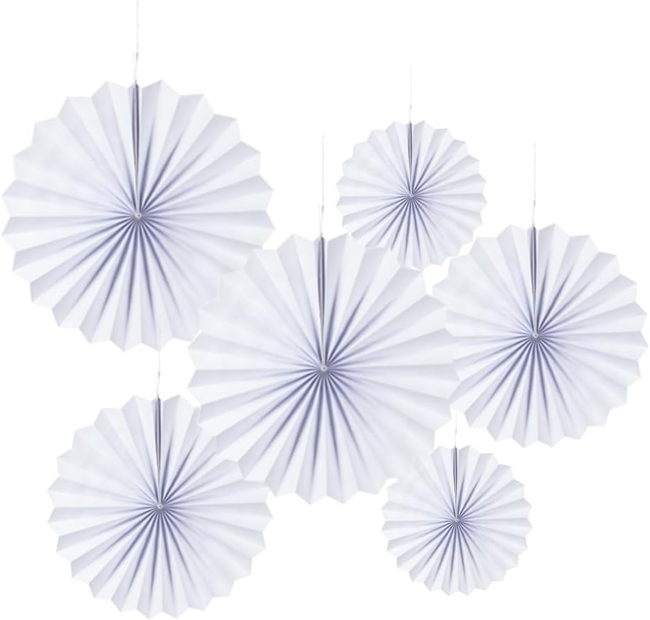 MOWO White Paper Fans 6pc Hanging Decor