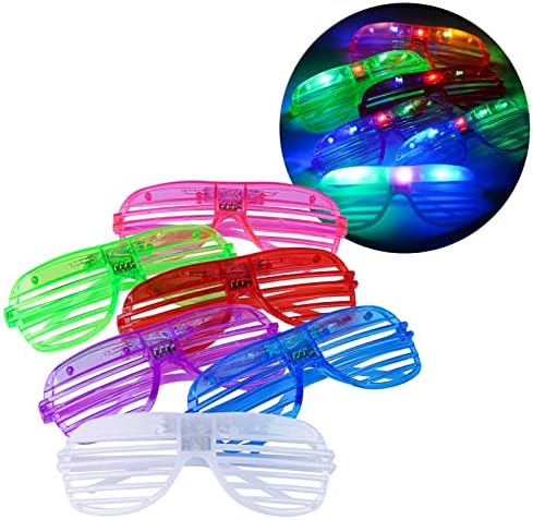 12 Piece Flaming LED Light Up Shutter Sunglasses Shades